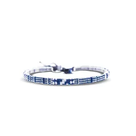 Made by Nami Boho Surfer Bracelets for Men and Women Crafted from Colorful Braided Strings Adjustable and Waterproof Handmade Bracelets for Summer Beach and Ethnic Hippie Style (Blue-White)