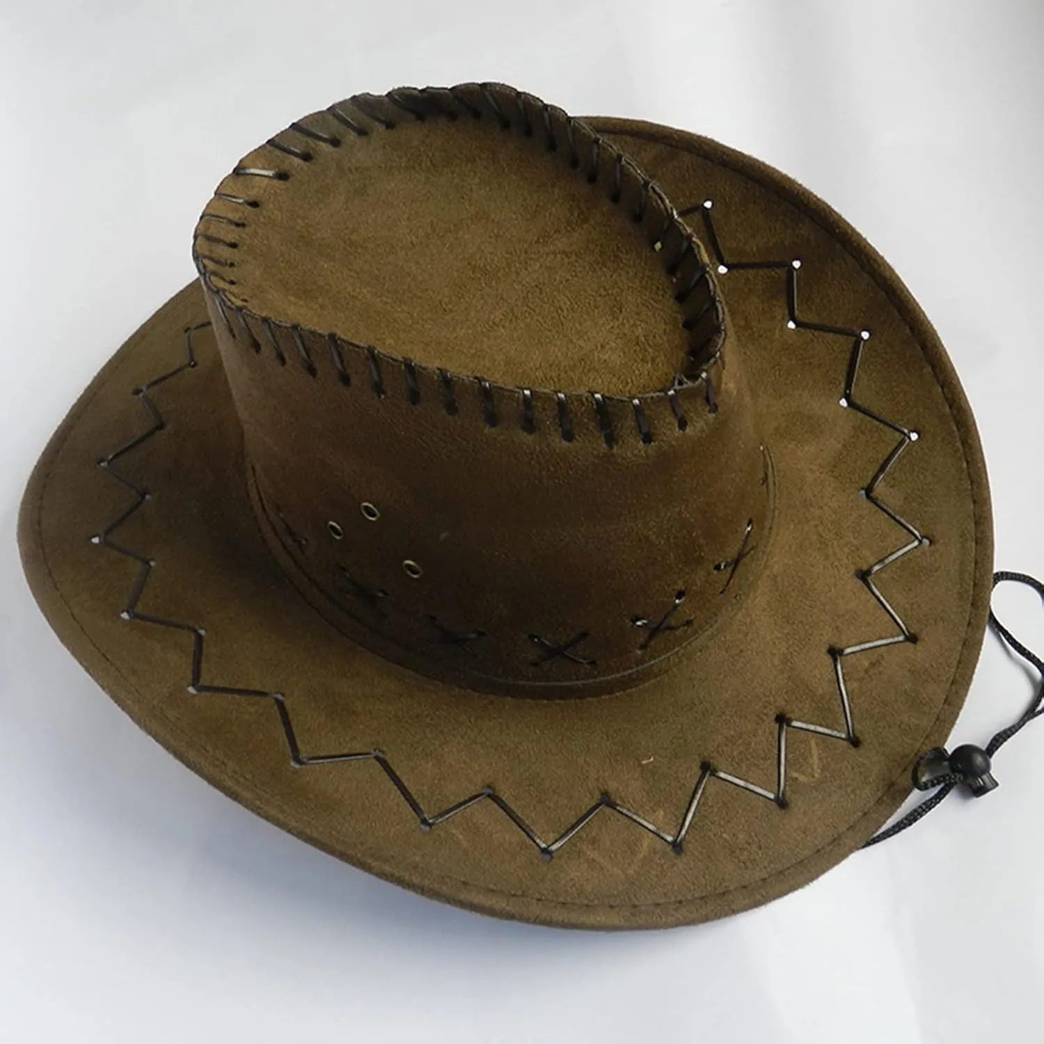 Men Women's Felt Wide Brim Western Cowboy Panama Fedora Hats with Belt Classic Western Outdoor Dress Up Party