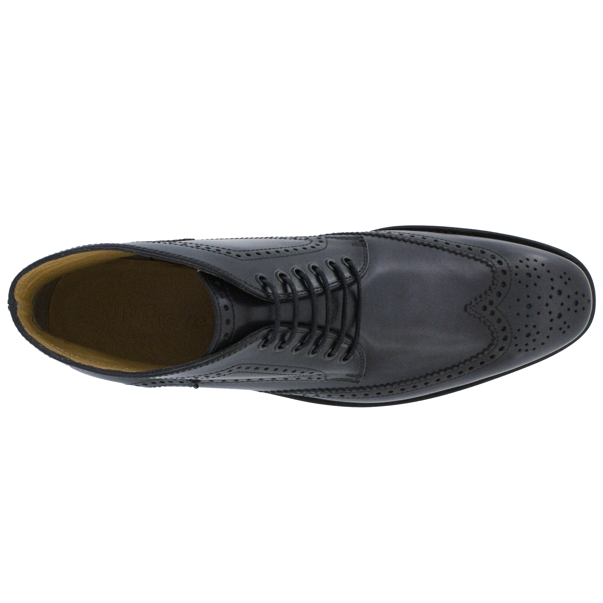 Men´s black leather wingtip brogue boots