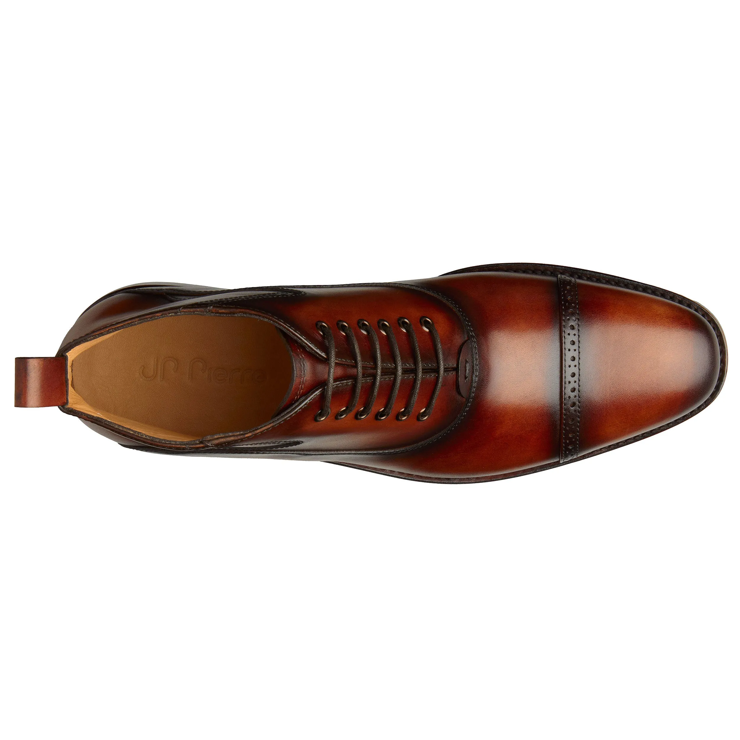 Men´s brown leather cap toe boots