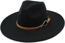 Men's Women's Fedora Hat Big Wide Brim Vintage Felted Jazz Hat Formal Dress Cap