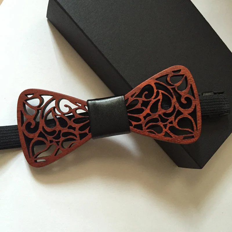 New Classic Hollow Wooden bow tie men BALCK bowtie wood bow ties