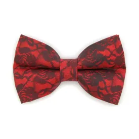 Pet Bow Tie - "Immortal" - Gothic Black & Red Cat Bow / Halloween, Vampire, Victorian, Wedding / For Cats   Small Dogs (One Size)