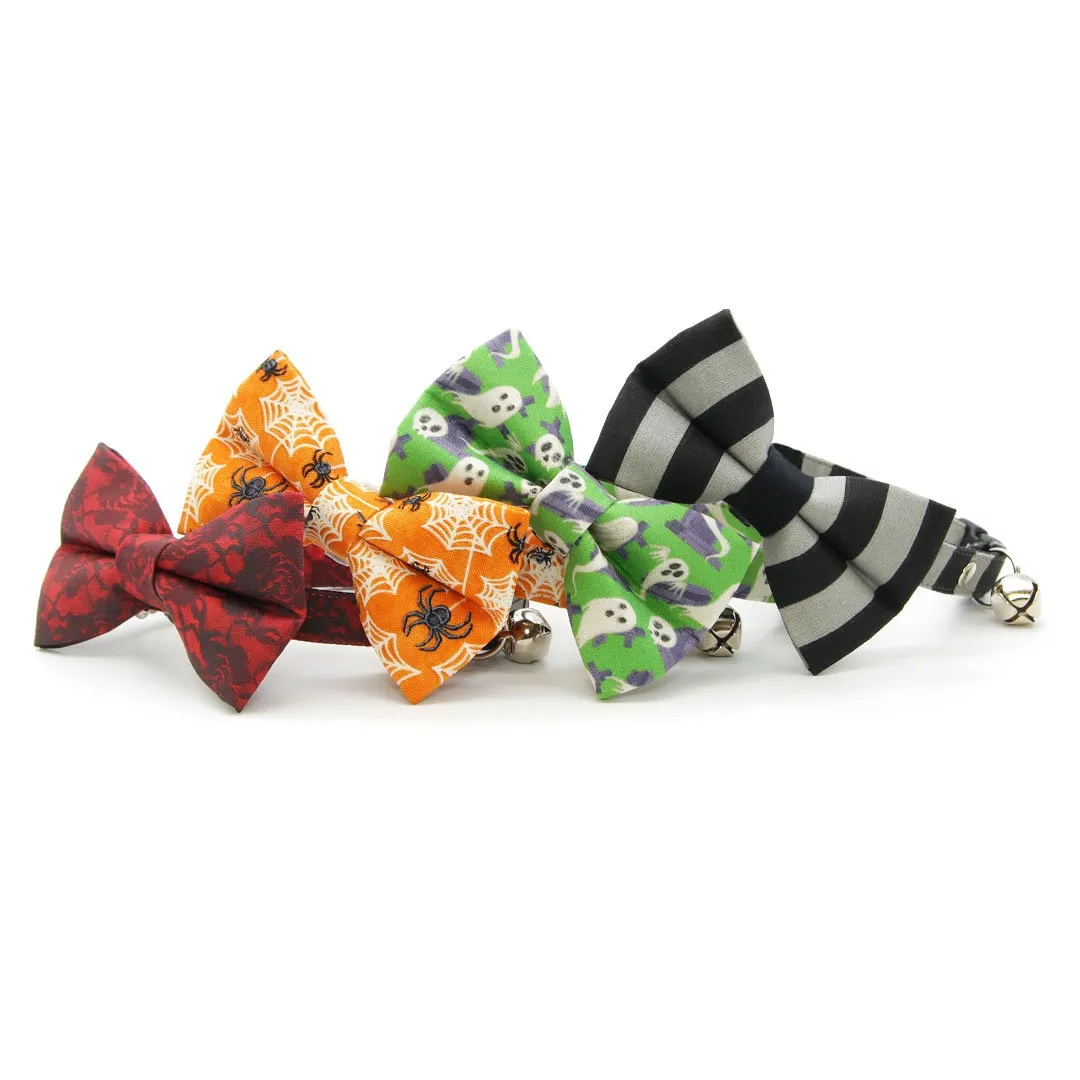 Pet Bow Tie - "Immortal" - Gothic Black & Red Cat Bow / Halloween, Vampire, Victorian, Wedding / For Cats   Small Dogs (One Size)