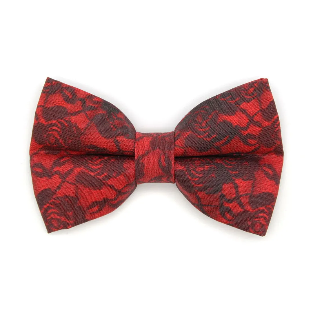 Pet Bow Tie - "Immortal" - Gothic Black & Red Cat Bow / Halloween, Vampire, Victorian, Wedding / For Cats   Small Dogs (One Size)