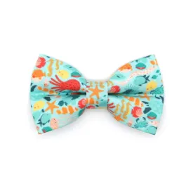 Pet Bow Tie - "Ocean Life" - Aquatic Cat Bow Tie / Summer, Fish, Beach, Sea, Marine / For Cats   Small Dogs (One Size)