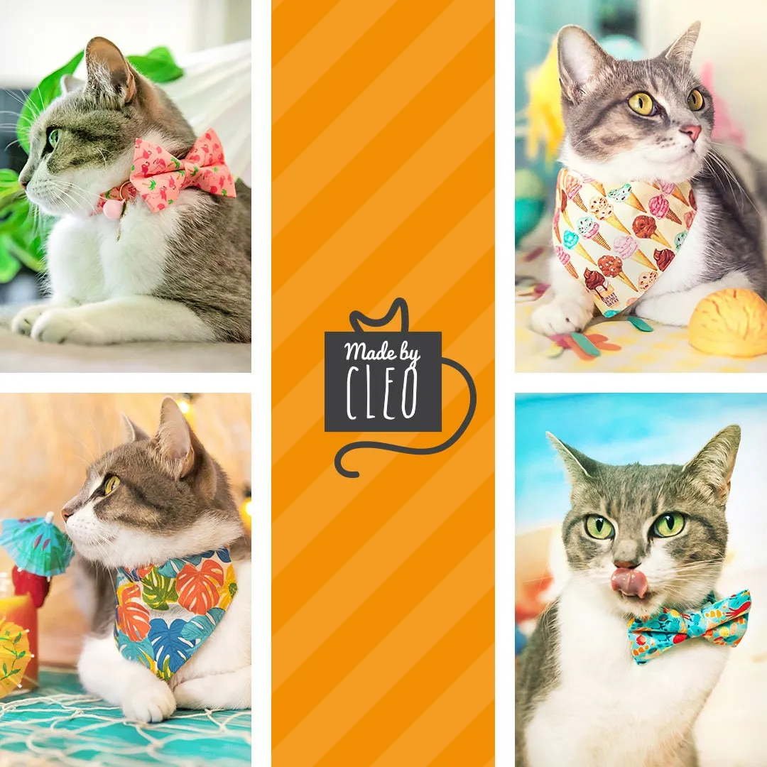 Pet Bow Tie - "Ocean Life" - Aquatic Cat Bow Tie / Summer, Fish, Beach, Sea, Marine / For Cats   Small Dogs (One Size)