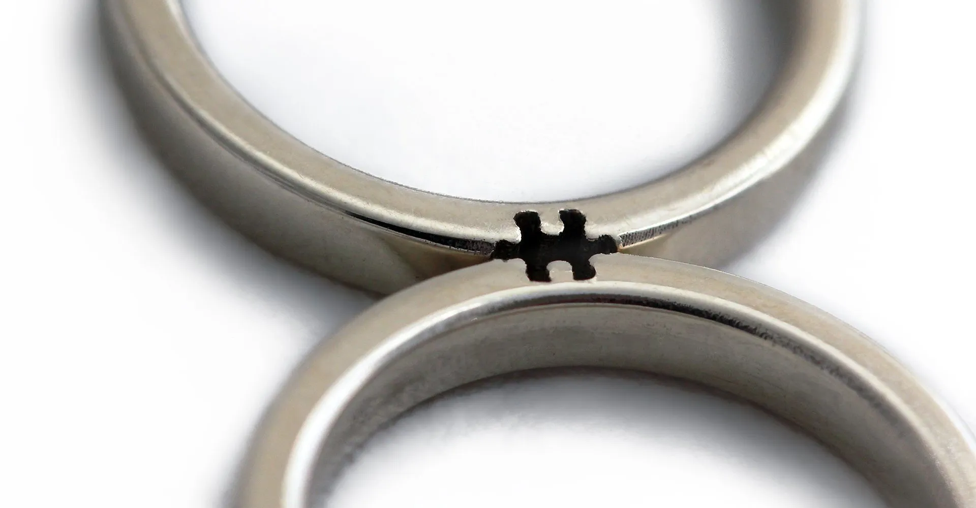 Puzzle engagement ring set