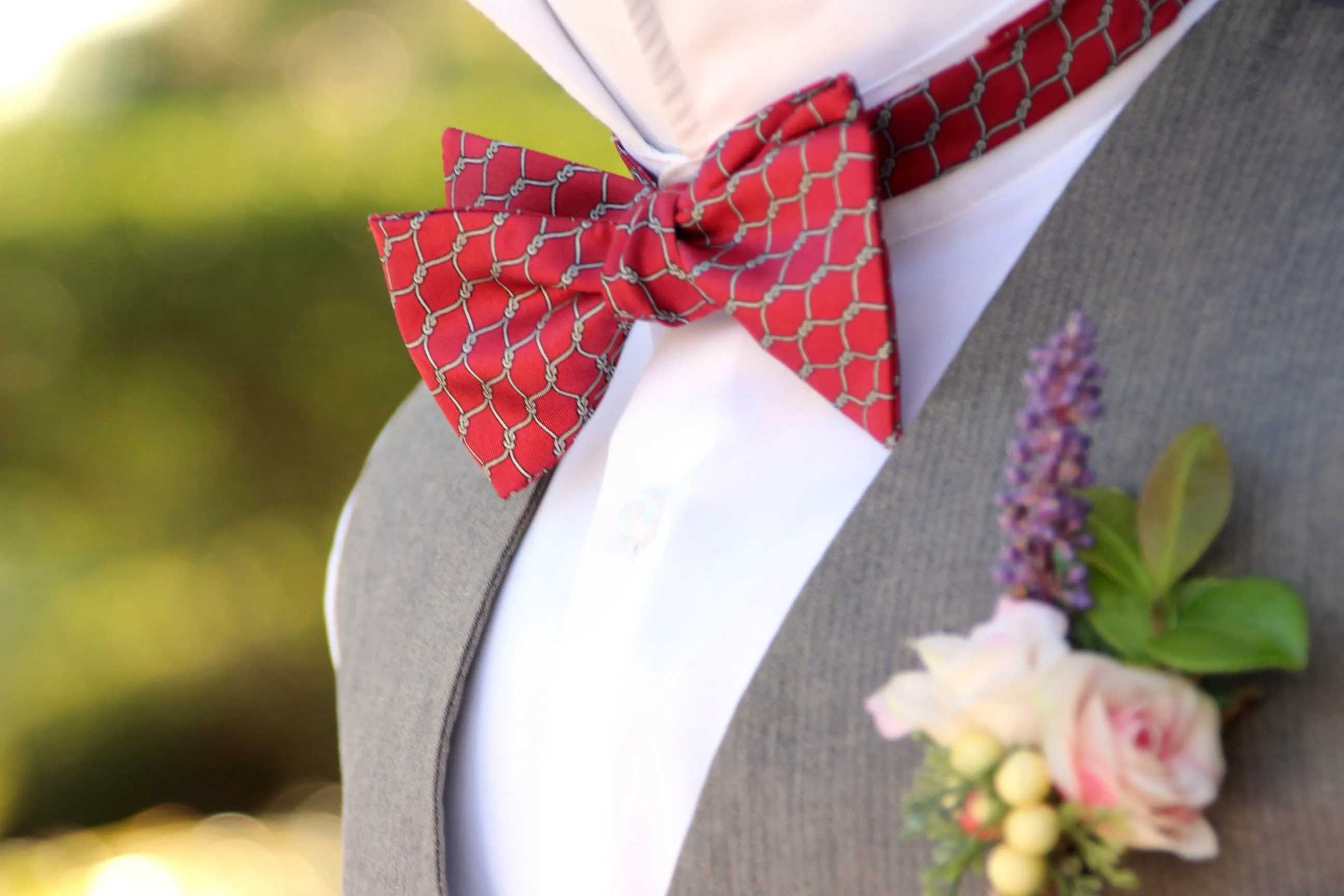 Red Self-Tie Bow Tie