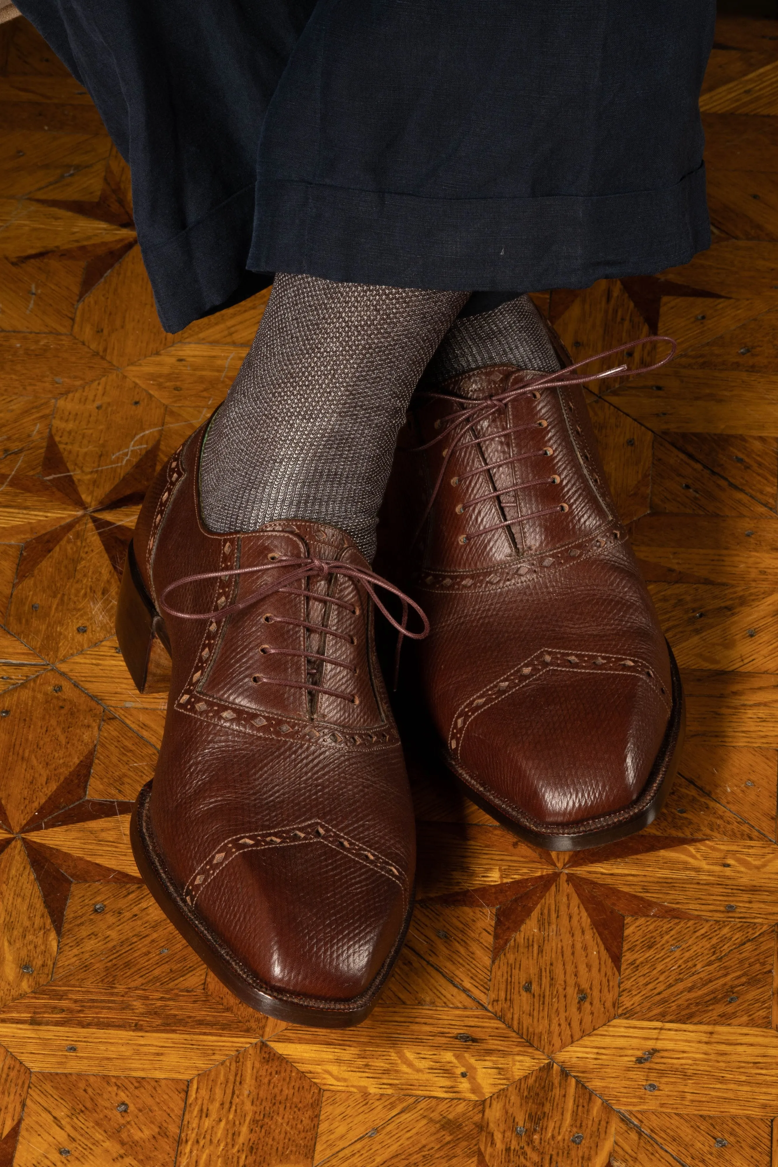 Round Bordeaux Waxed Cotton Shoelaces
