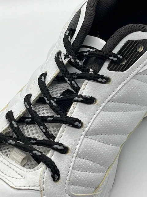 Round Classic Shoelaces - Black with Dark Gray Accents