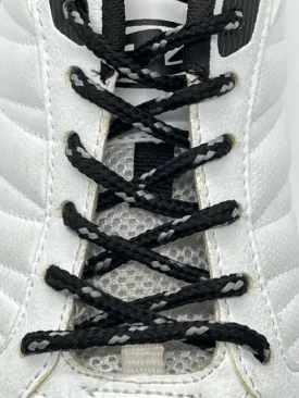 Round Classic Shoelaces - Black with Dark Gray Accents