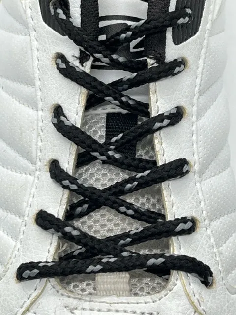 Round Classic Shoelaces - Black with Dark Gray Accents