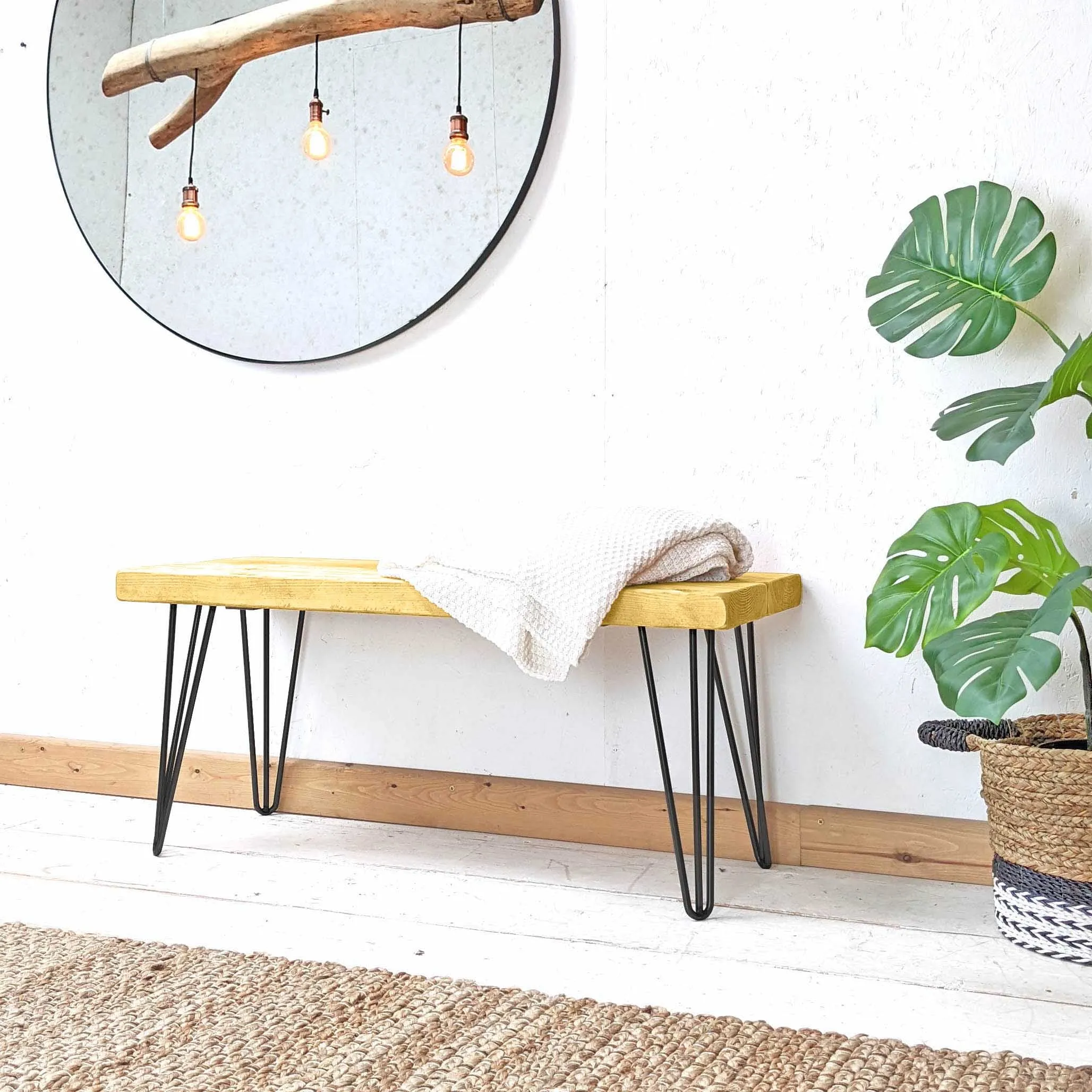 Rustic Bench | Hairpin Leg