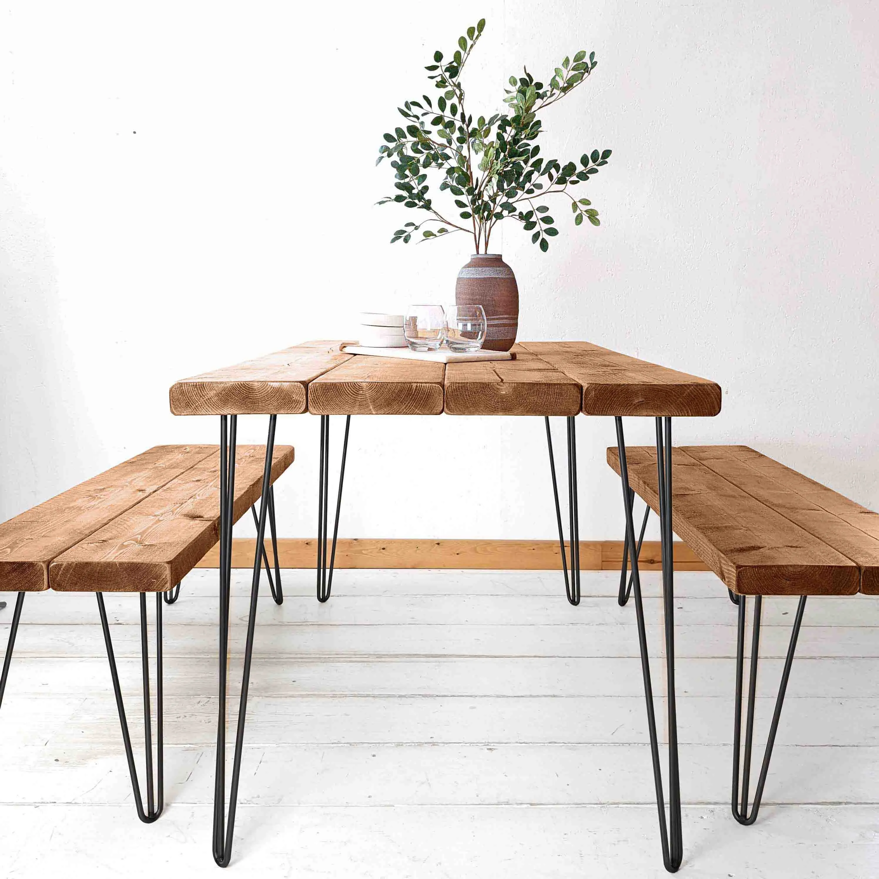 Rustic Bench | Hairpin Leg