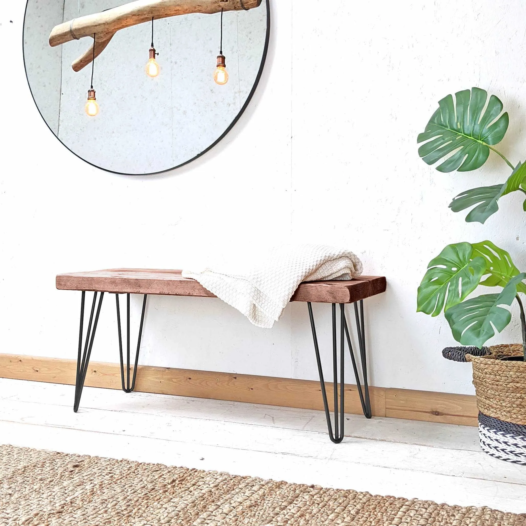 Rustic Bench | Hairpin Leg