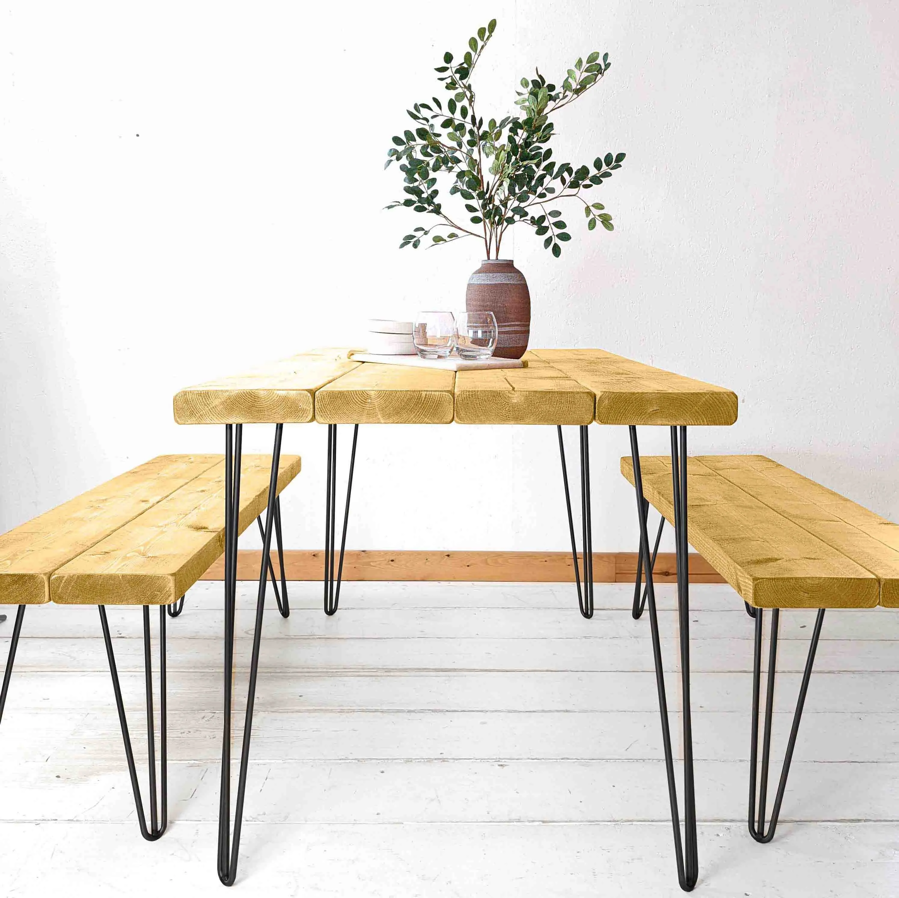 Rustic Bench | Hairpin Leg