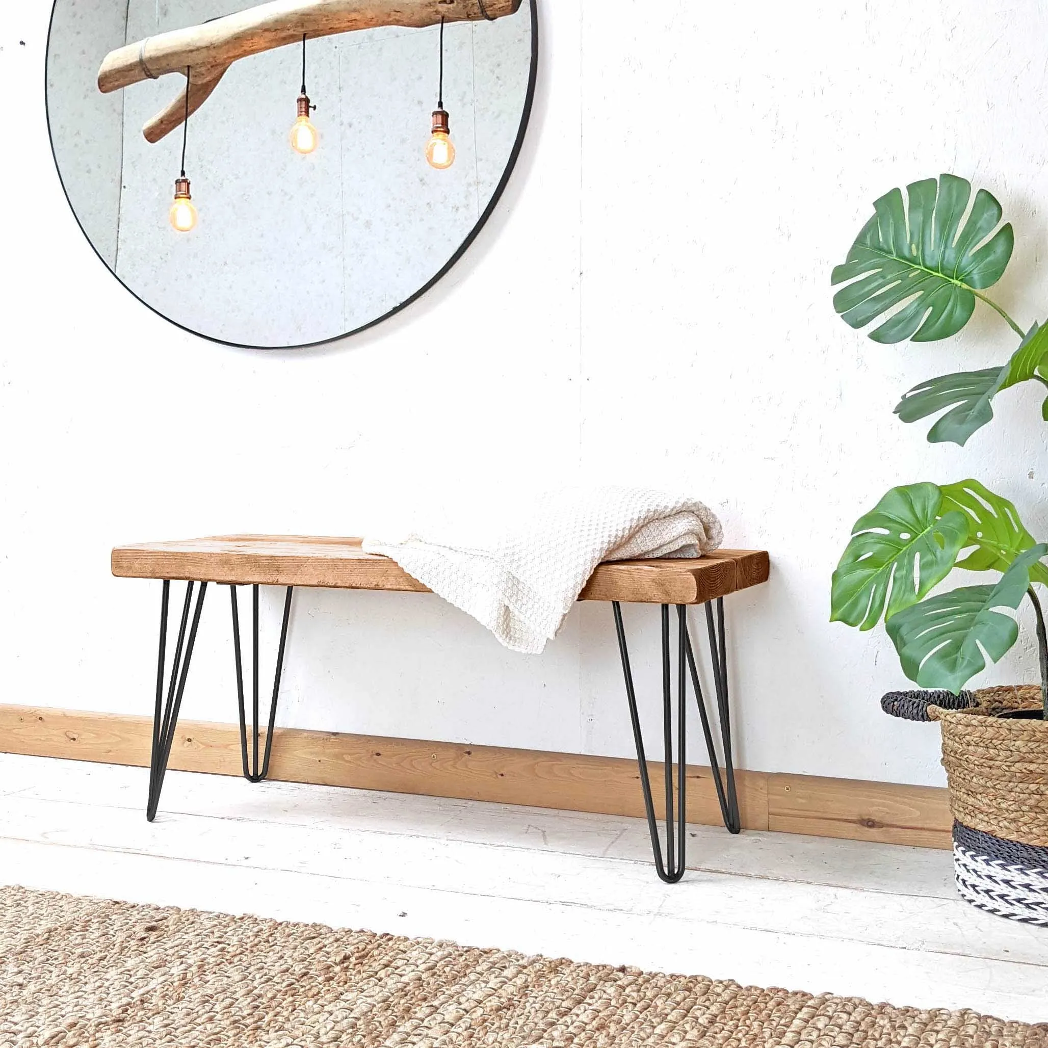 Rustic Bench | Hairpin Leg