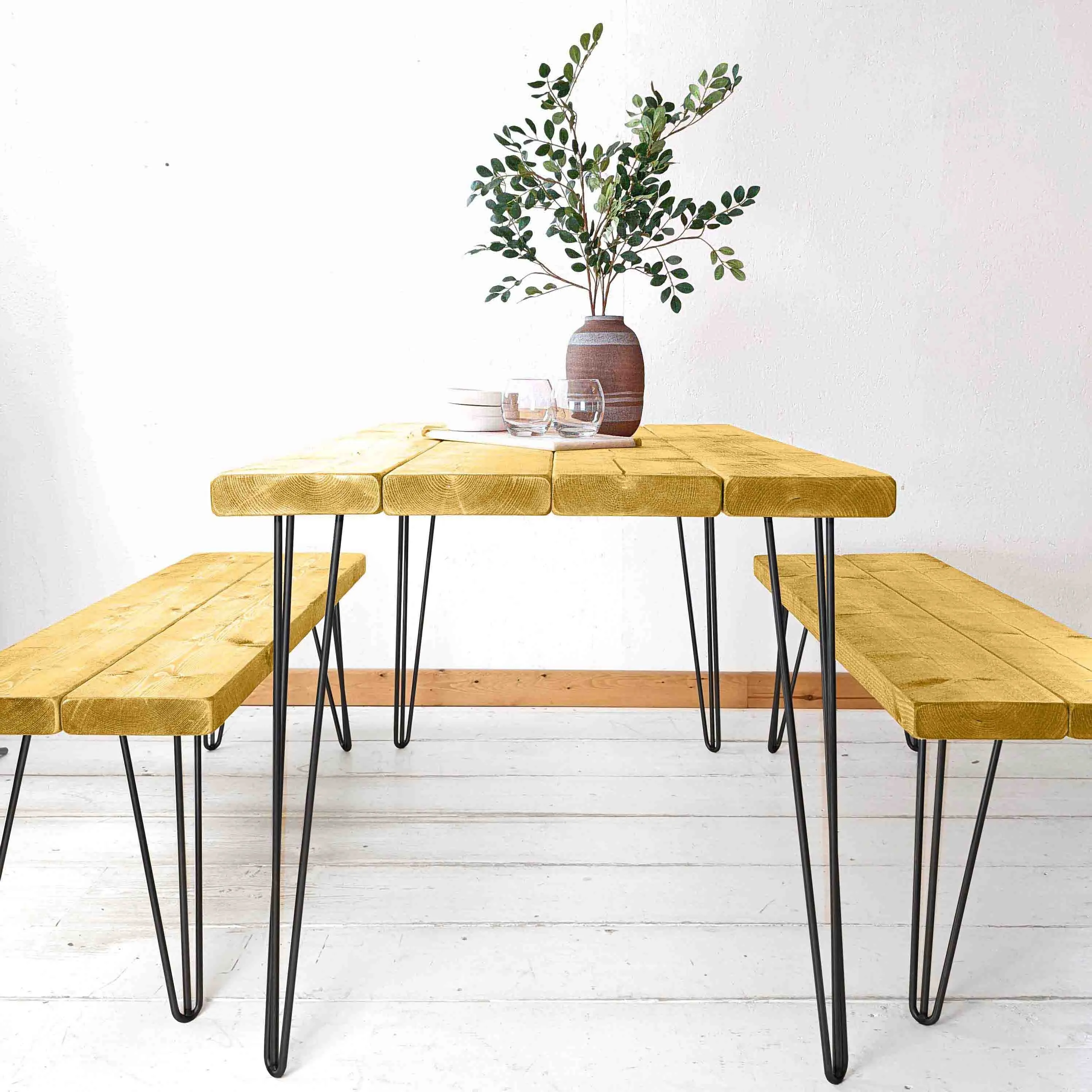 Rustic Bench | Hairpin Leg
