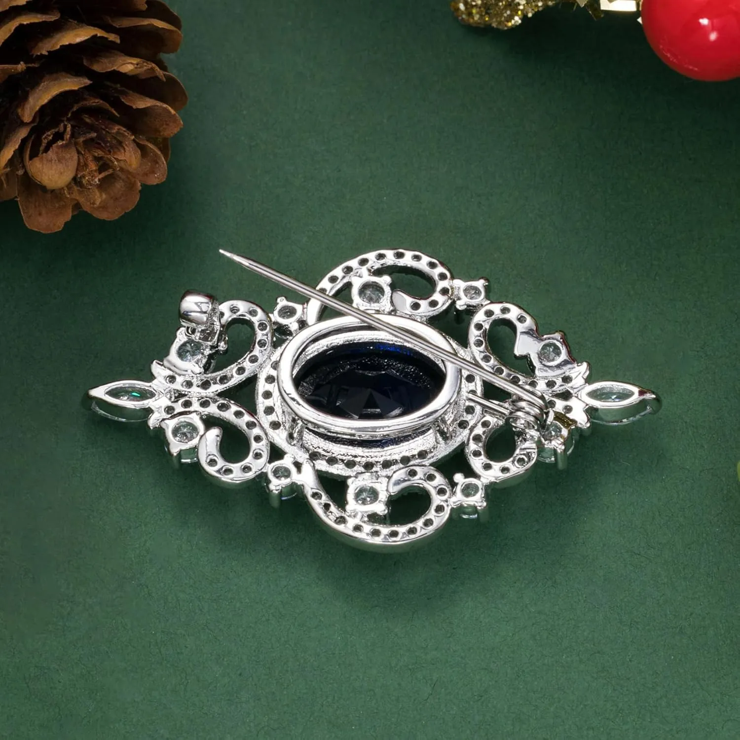 SELOVO Wedding Formal Accessory Cubic Zirconia Brooch Pendant Pin