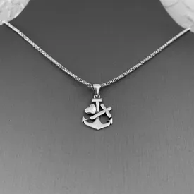 Sterling Silver Anchor Heart Cross Necklace, Anchor Necklace, Silver Necklace