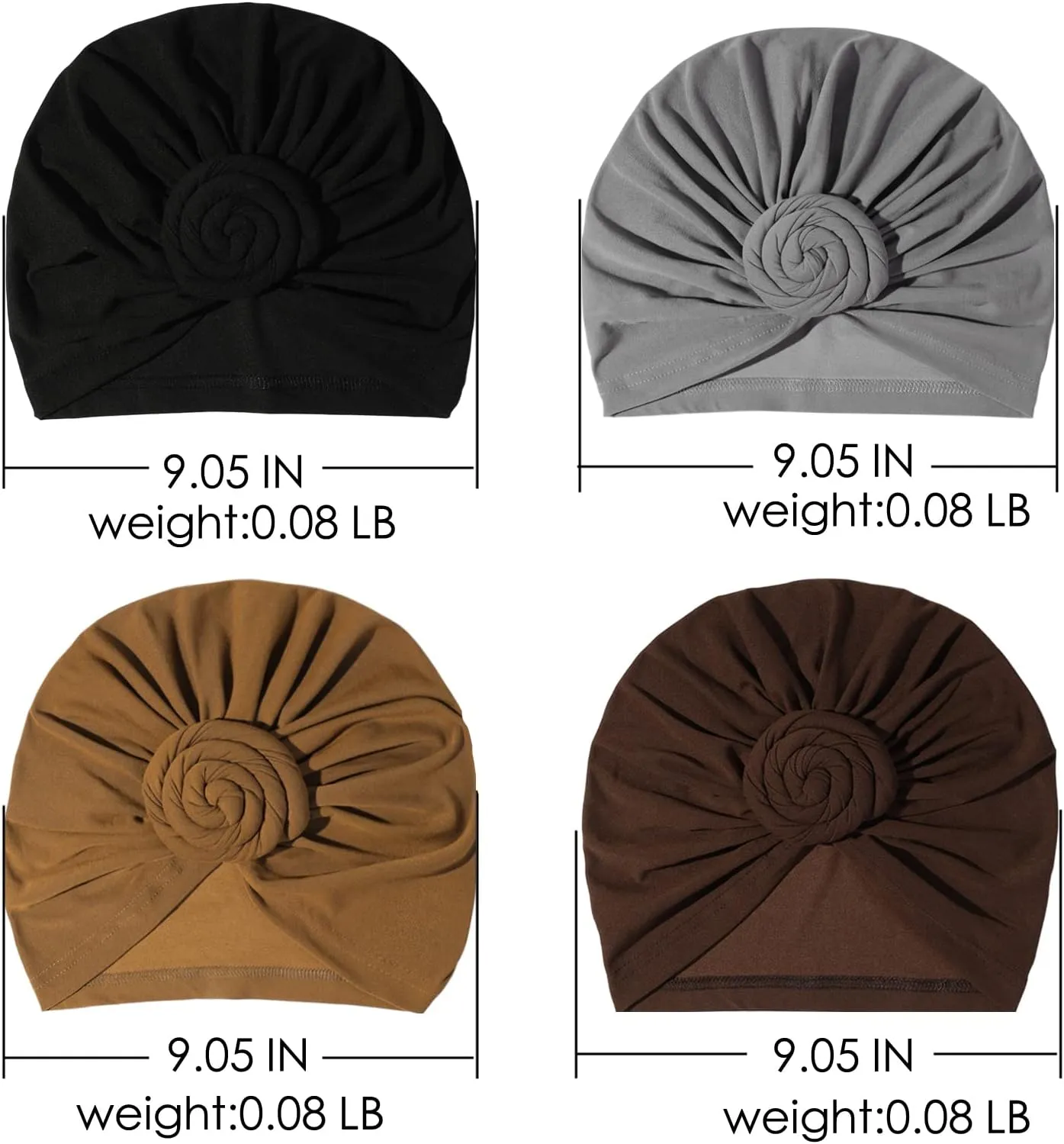 Stretch Turban Hats for Women - African Knot Headwraps Soft Pre Tied Bonnet Hair wrap Pretied for Black Women