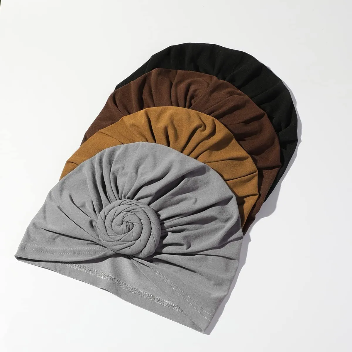 Stretch Turban Hats for Women - African Knot Headwraps Soft Pre Tied Bonnet Hair wrap Pretied for Black Women