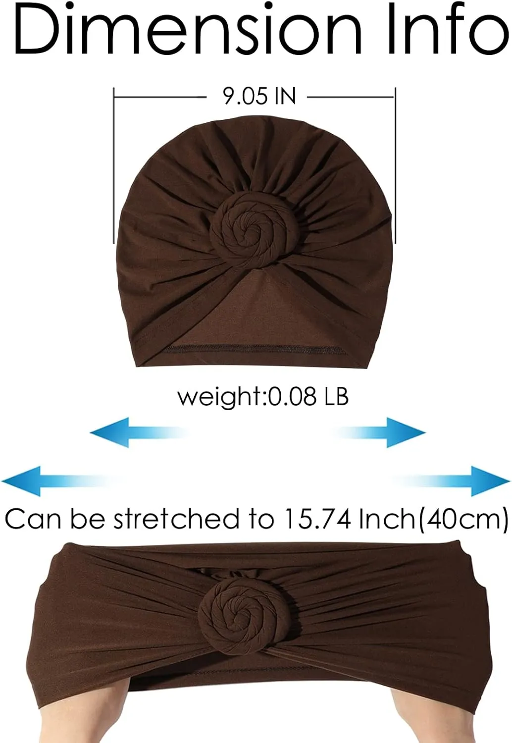 Stretch Turban Hats for Women - African Knot Headwraps Soft Pre Tied Bonnet Hair wrap Pretied for Black Women