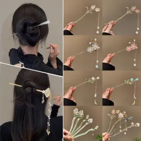 Super fairy ancient style high-end hairpin pendant step shaking hairpin Chinese style flower hair accessories design hairpin ancient style