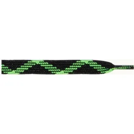 Thick Dual Tone Flat 9/16" - Black/Neon Green (12 Pair Pack) Shoelaces