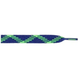 Thick Dual Tone Flat 9/16" - Royal Blue/Neon Green (12 Pair Pack) Shoelaces