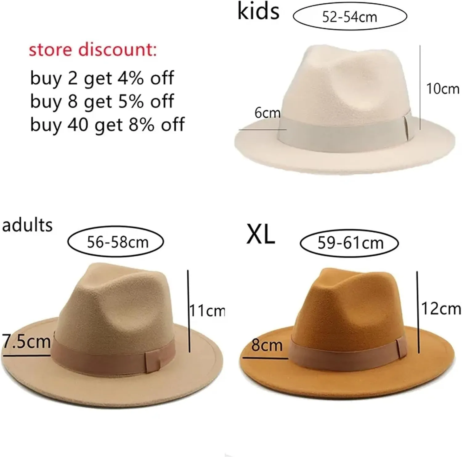 Top Hat Fedora Hat Winter Hats Ribbon Band Men's Hat Wide Brim Classic Beige Wedding Church Bowler