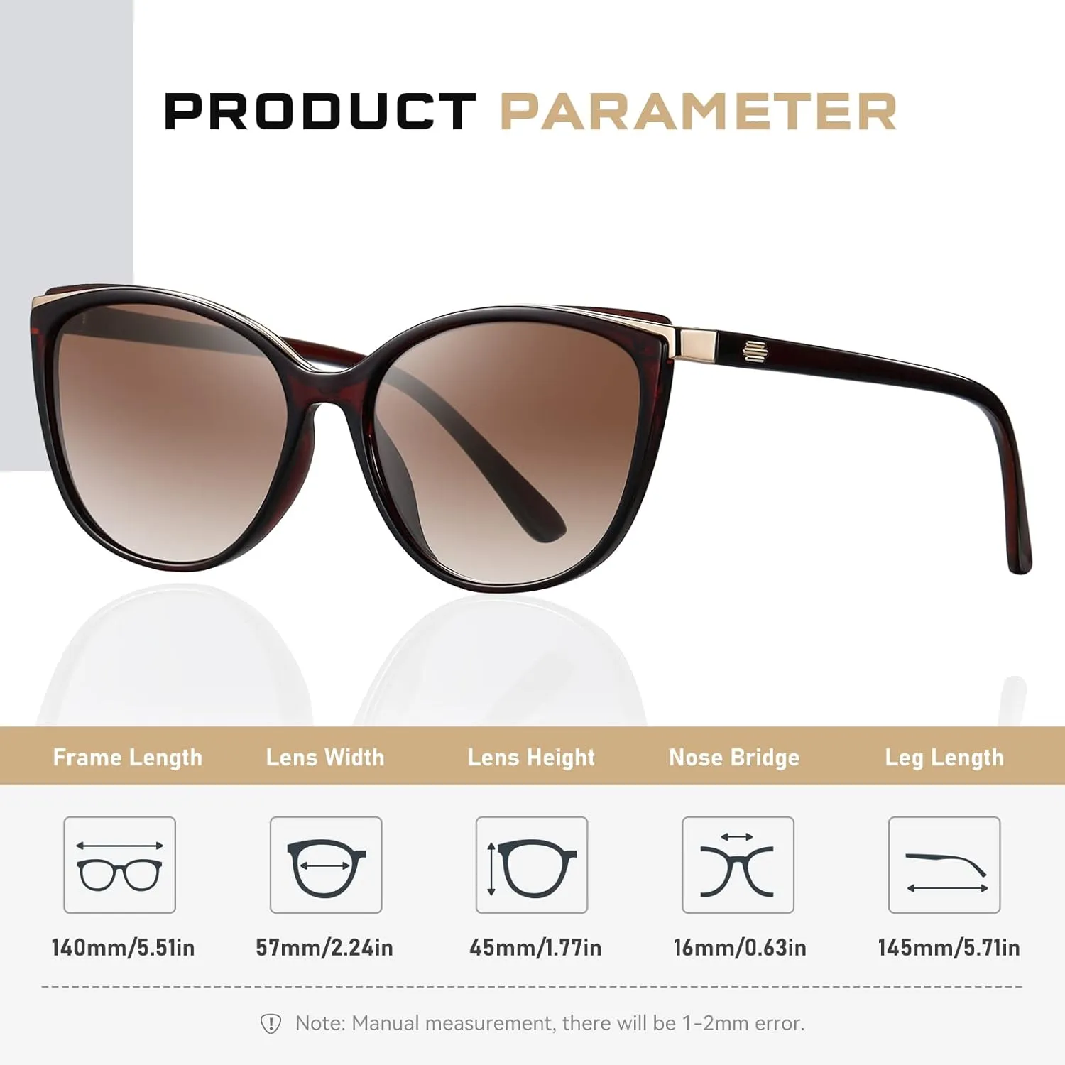 Trendy Cat Eye Sunglasses for Women Fashion Cateye UV400 Protection Glasses CL22017