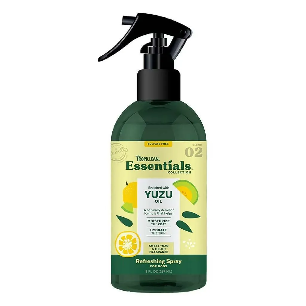 TropiClean Essentials Yuzu Fruit Refreshing Coat Spray For Dogs (8 oz)
