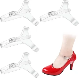 Vin beauty 2 Pairs Shoelace Transparent Invisible High Heel Shoe Straps Women Detachable Elastic Shoe Laces Anti Loose Shoelace Belt Ankle Straps for Holding Loose High Heel Clear Shoe lace