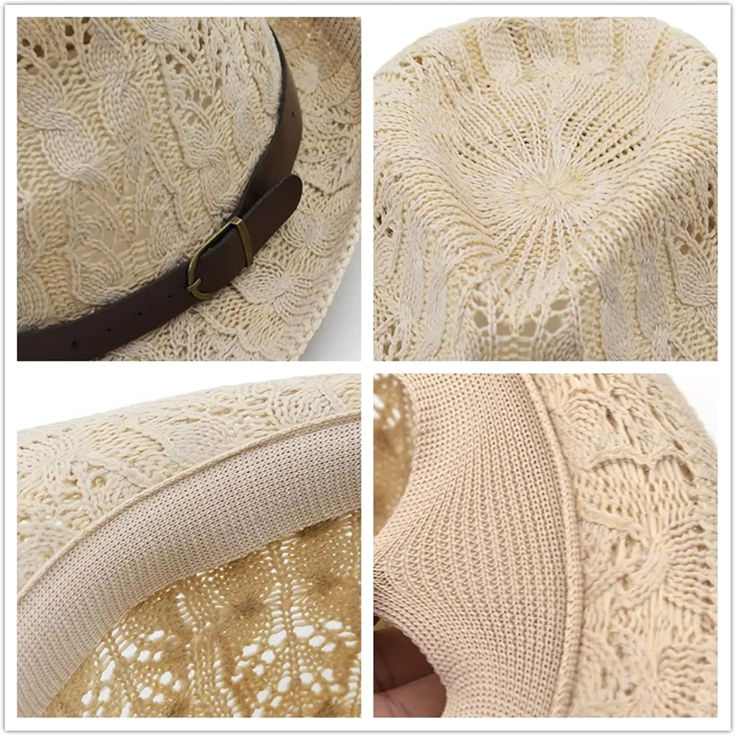 Vintage Hollowed Men Panama Hat Men Cotton Fedora