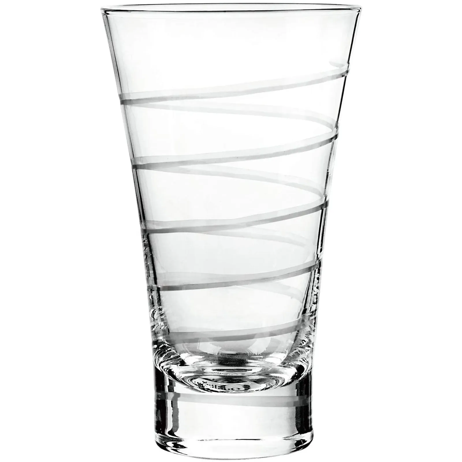 Vortex Collection Clear Heavy Base Highball Glasses with Swirl Accent, Set of 4