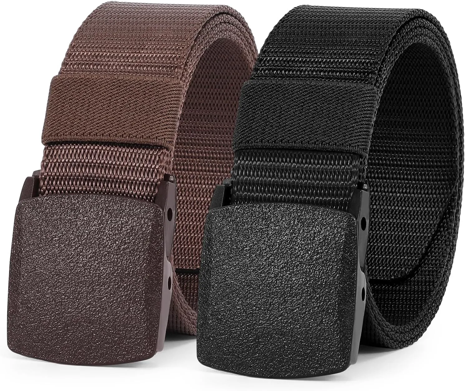 WERFORU Nylon Belt for Men Military Tactical Belt Canvas Outdoor Web Belt with Plastic Buckle
