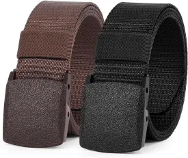 WERFORU Nylon Belt for Men Military Tactical Belt Canvas Outdoor Web Belt with Plastic Buckle