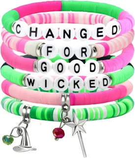 Wicked Merch Friendship Bracelet for Women Magic Wand&Witch Hat Wicked Bracelet Jewelry Gifts Fans Party Dress Decor Costume Accessories