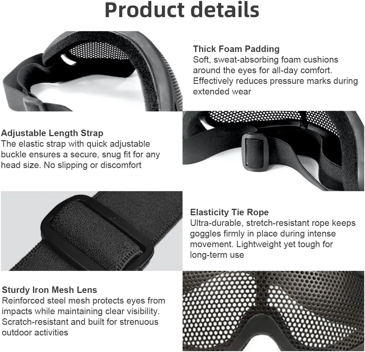 Wokyo Protective Outdoor Glasses Military Outdoor Tactical Goggles for Paintball Game Movie Props Party and Other Outdoor