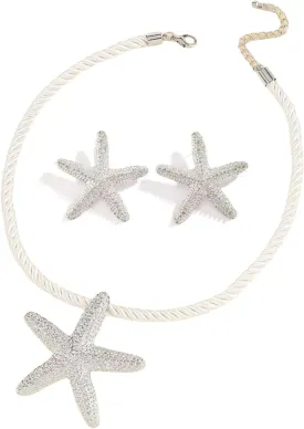 Women Seashell Charm Beach Jewelry Sets Shells/Suns/Star/Flowers/Snails Necklace 2024 Ocean Vacation Beach Retro Fashion Earrings Necklace Summer Women Gift